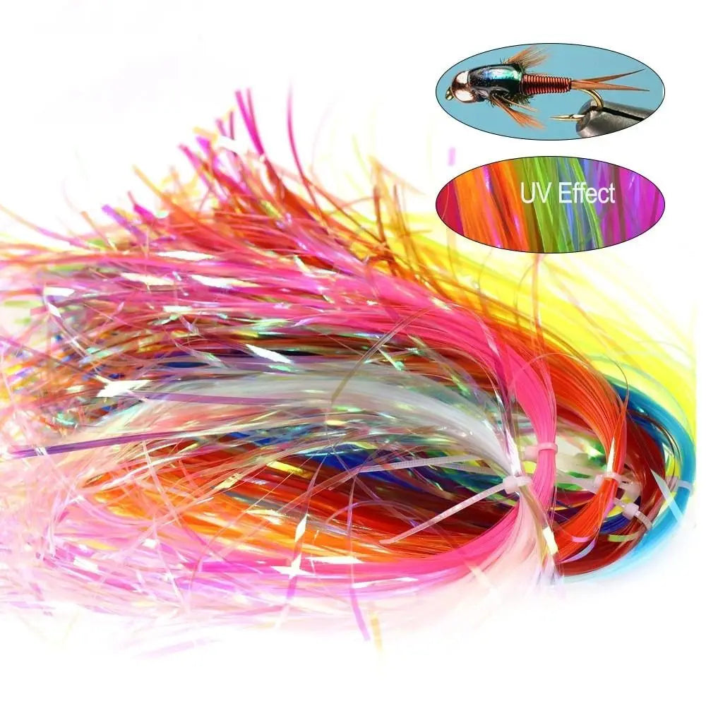 DIY Accessories Fishing Lure Shining Fly Fishing Jig Hook Streamer Assist Hooks Line Fly Tying Tinsel Fly Tying Materials Vue