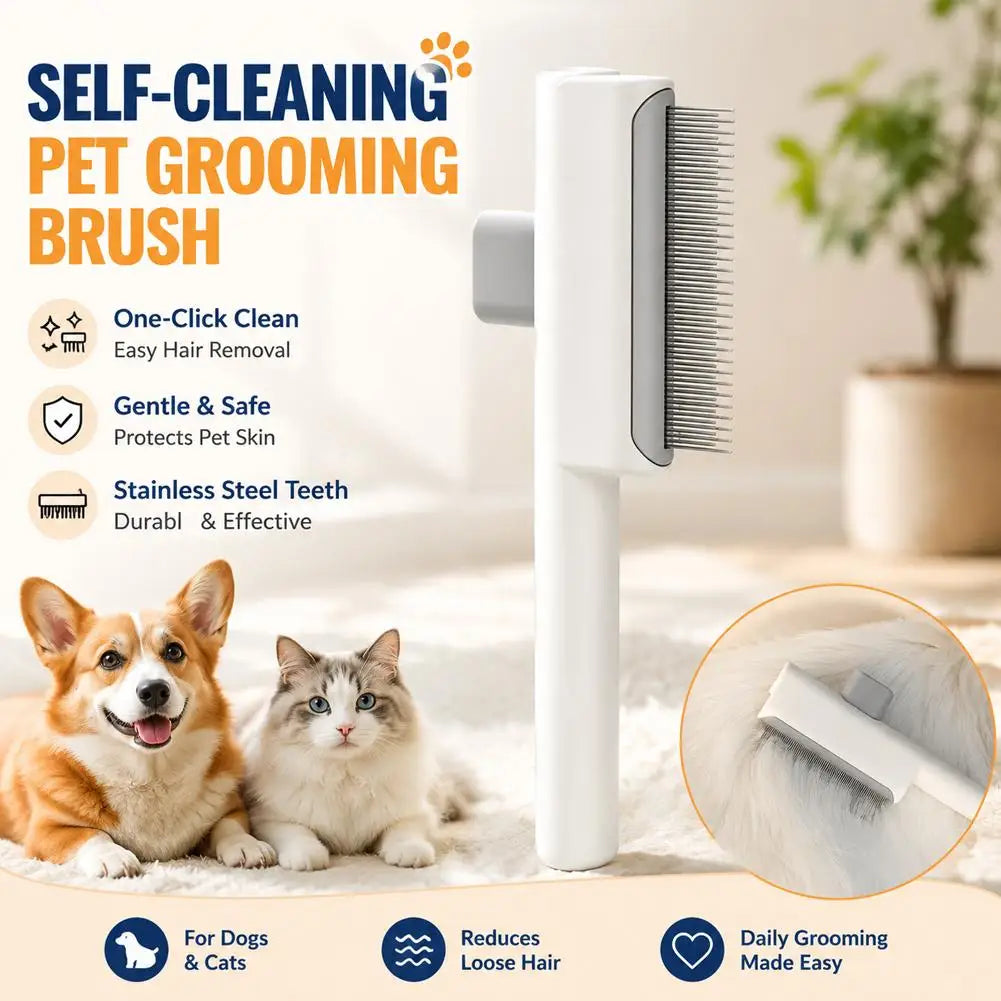 Dual Length Stainless Steel Teeth Comb Dematting Grooming Tool Pet Brush for Long Short Hair Dogs Cats Vue