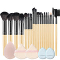 Makeup Brushes Set Professional Premium Synthetic Kabuki Foundation Concealers Powder Blush Blending Face Eye Shadows Brush Kits Vue 18Wood-5ep