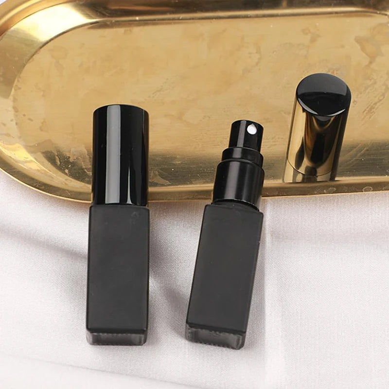 Portable Mini Black Perfume Atomizer Glass Empty Refillable Bottle Cosmetic Sample Container for Travel Vue
