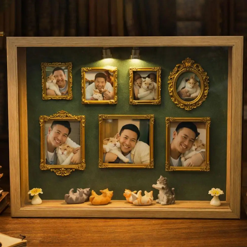 Retro DIY Shadow Box Frame Kit 3D Memory Photo Display Home Decoration Unique Romantic Gift Idea For Him Her Vue