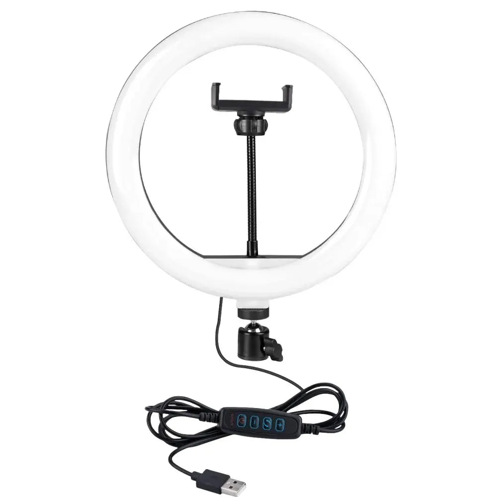 10inch 26cm Selfie Ring Light Photography Fill Lighting Led Ring Lamp for Video Recording Live Broadcast Selfie Led Lamp Vue WHITE USB