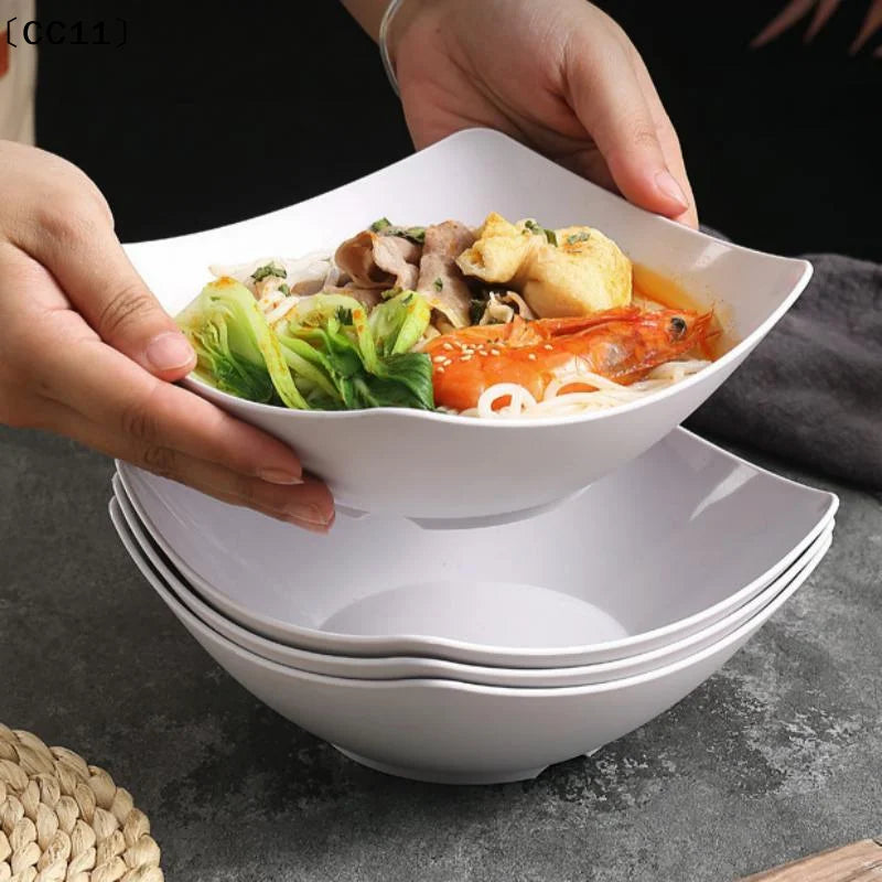 4 Pcs Plastic Salad Mixing Bowls Premium Quality Multipurpose Bowls For Fruit Vegetable Snacks Breakfast Restaurant Cafe〔CC11〕 Vue