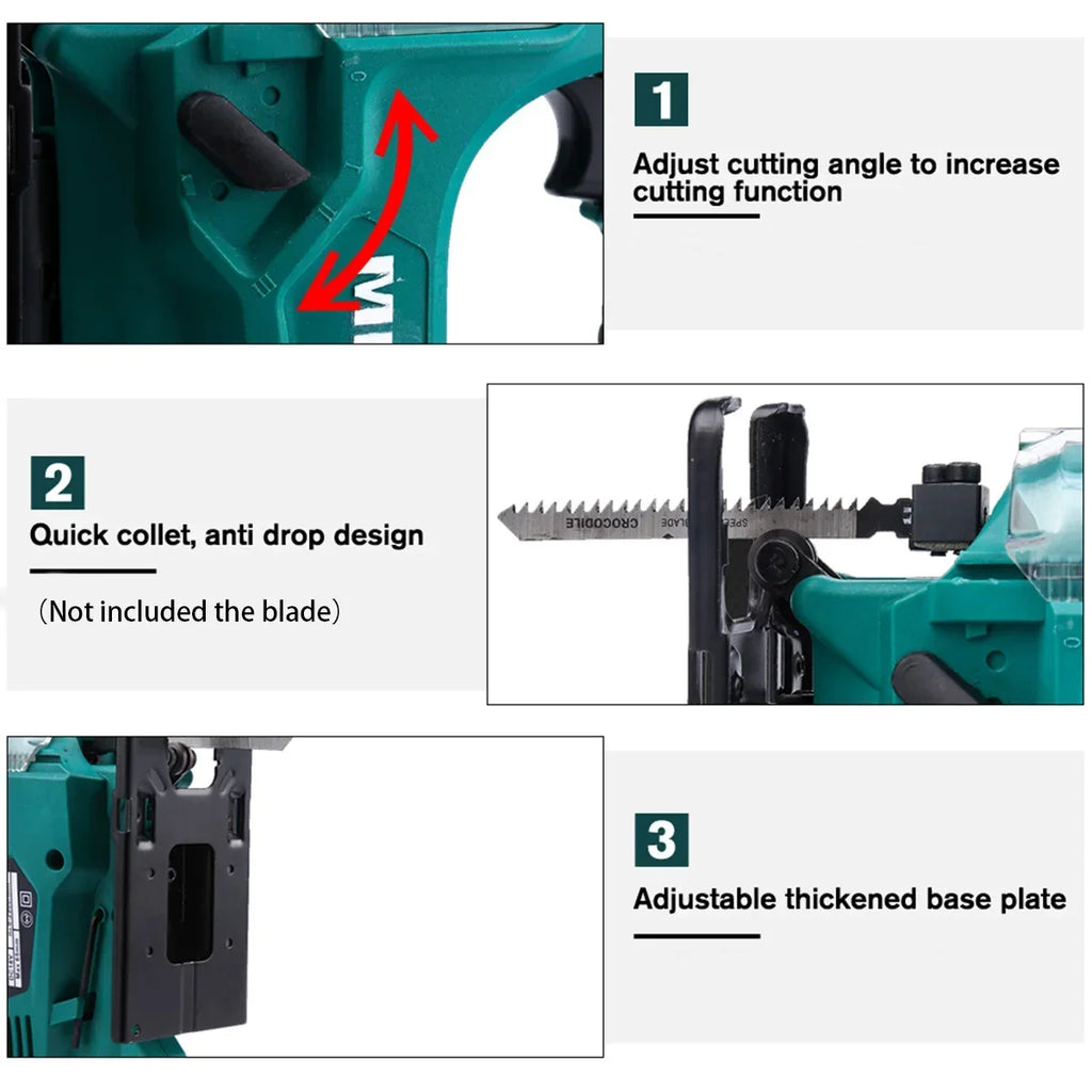 21V Cordless Jigsaw 4-Speed Wood & Metal Cutter | Makita Battery Cordless Jigsaw Vue