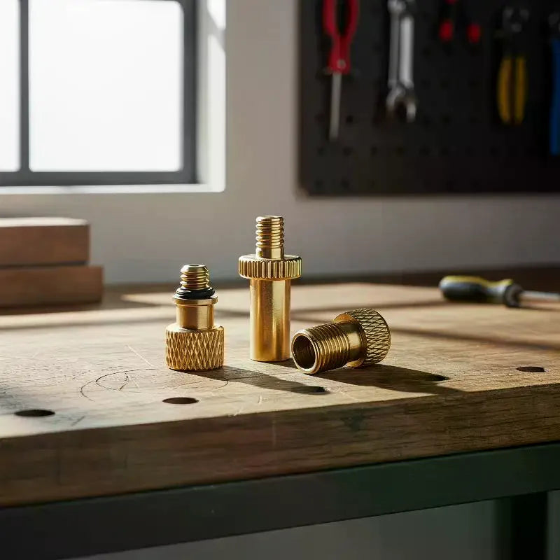 Universal Brass Bicycle Valve Adapter Presta Schrader Dunlop Converter Multi-Type Inflation Adaptor For Bike Pump Inflation Vue