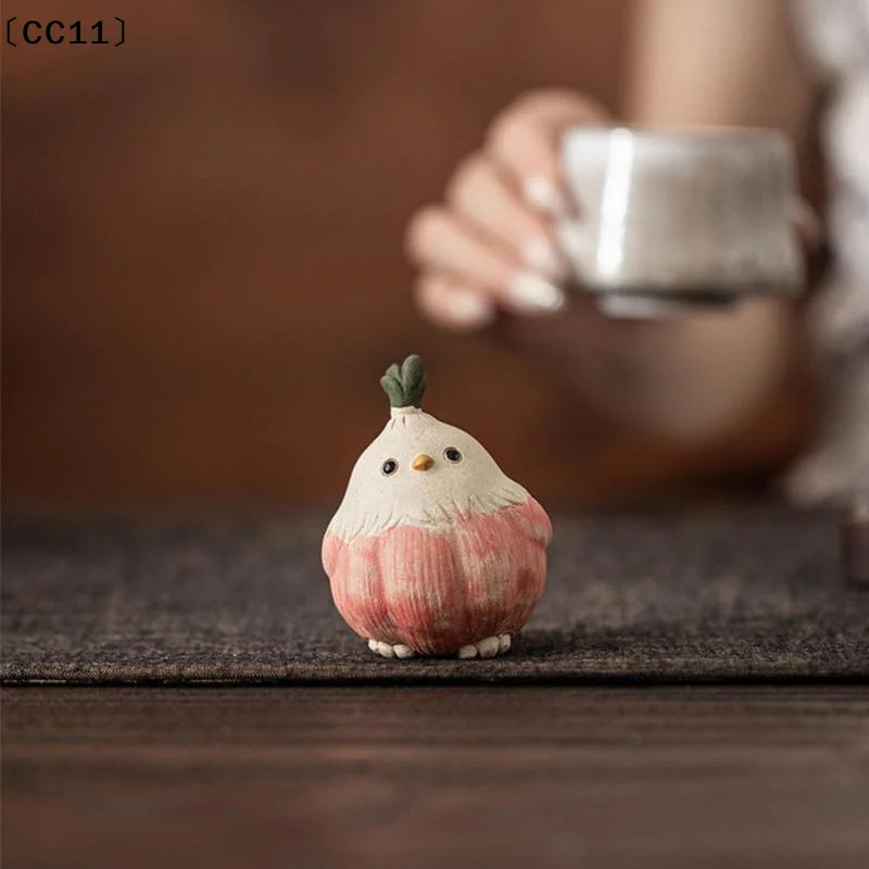 Garlic Bird Tea Pet Ornament Figurines Crafts Creative Decoration