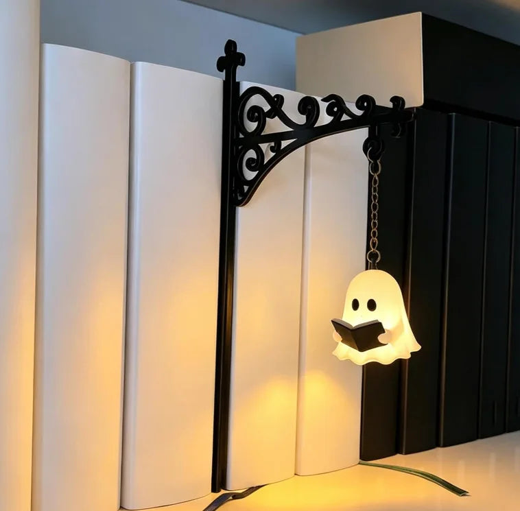 Halloween Vintage Warm Glow Bookend Shelf Lamp Book Stopper for Office Reading Room Desk Decoration Reader Gift Vue