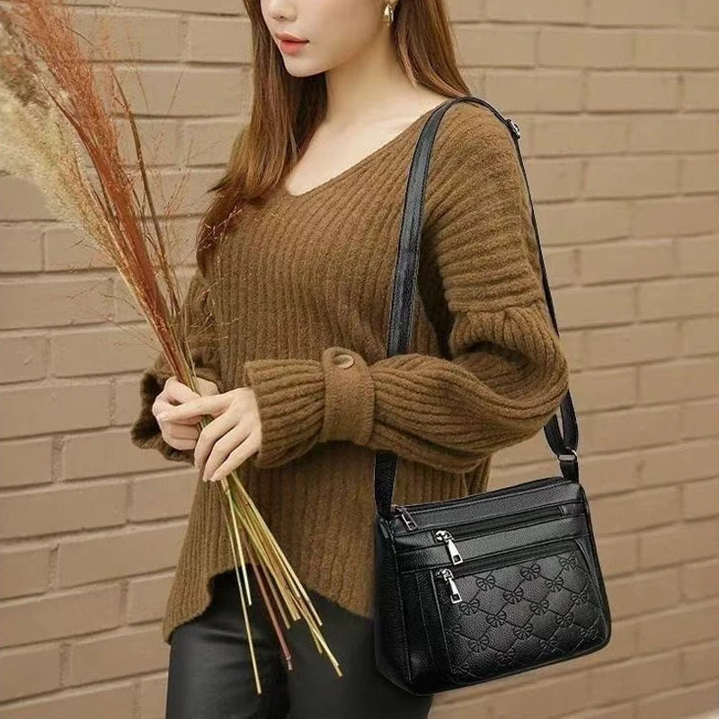 Fashion Classic Quilted Messenger Bag Secure Multi-compartment