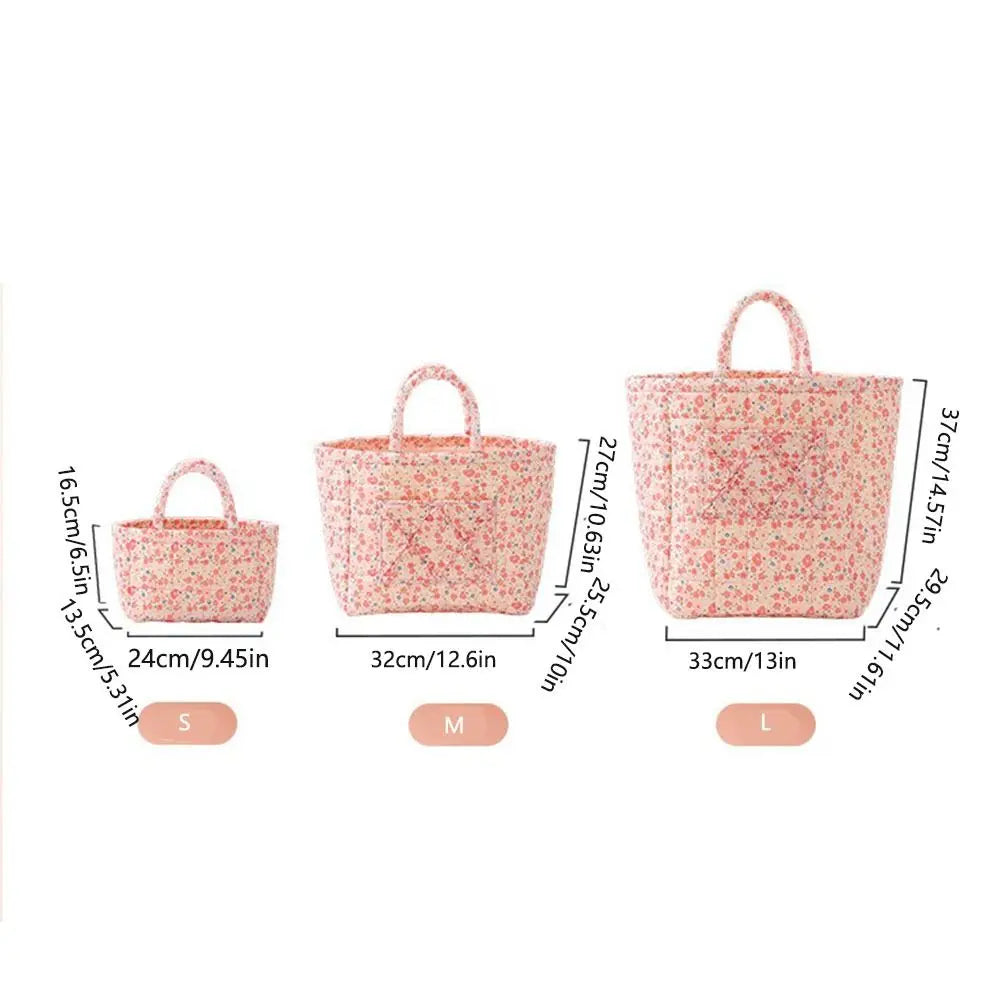 Large Capacity Laundry Storage Basket Folding Easy Carry Handles Dirty Clothes Basket Hand-held Floral Design Vue