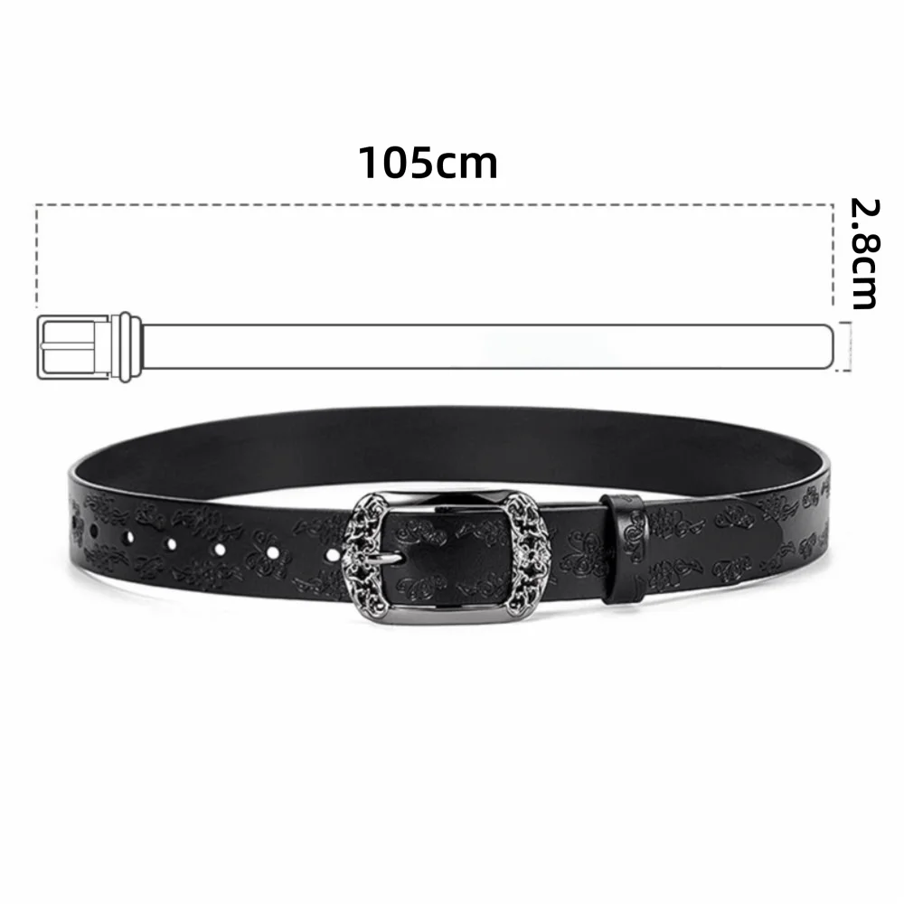 Fashion Alloy Pin Buckle Carved Waist Belt Harajuku Chic Punk Waistband Y2K Vintage Jeans Belts For Women Vue