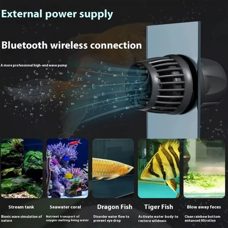 Jebao Smart Aquarium Wave Maker Pump DMP-10/20/30/40/65/80M Wavemaker Water Pump Bluetooth WiFi Connection Submersible Pumps Vue