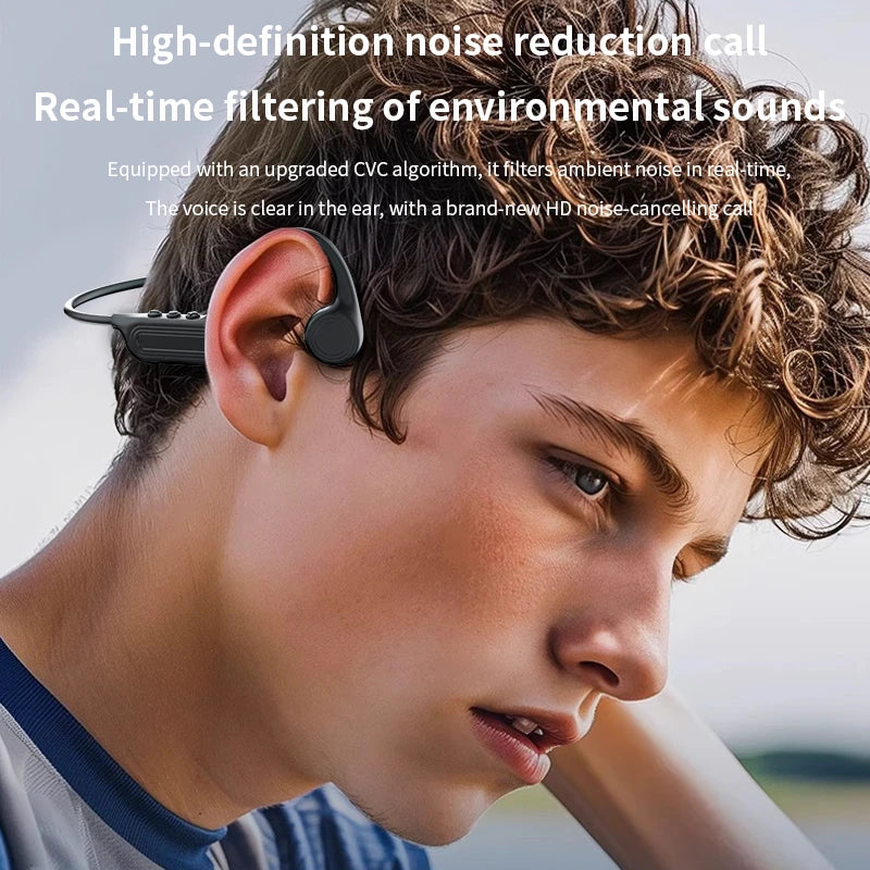 Bone Conduction Headphones Bluetooth 6.0 Wireless Open Ear Headphones With Mic Waterproof Headphones For Sports Running Vue