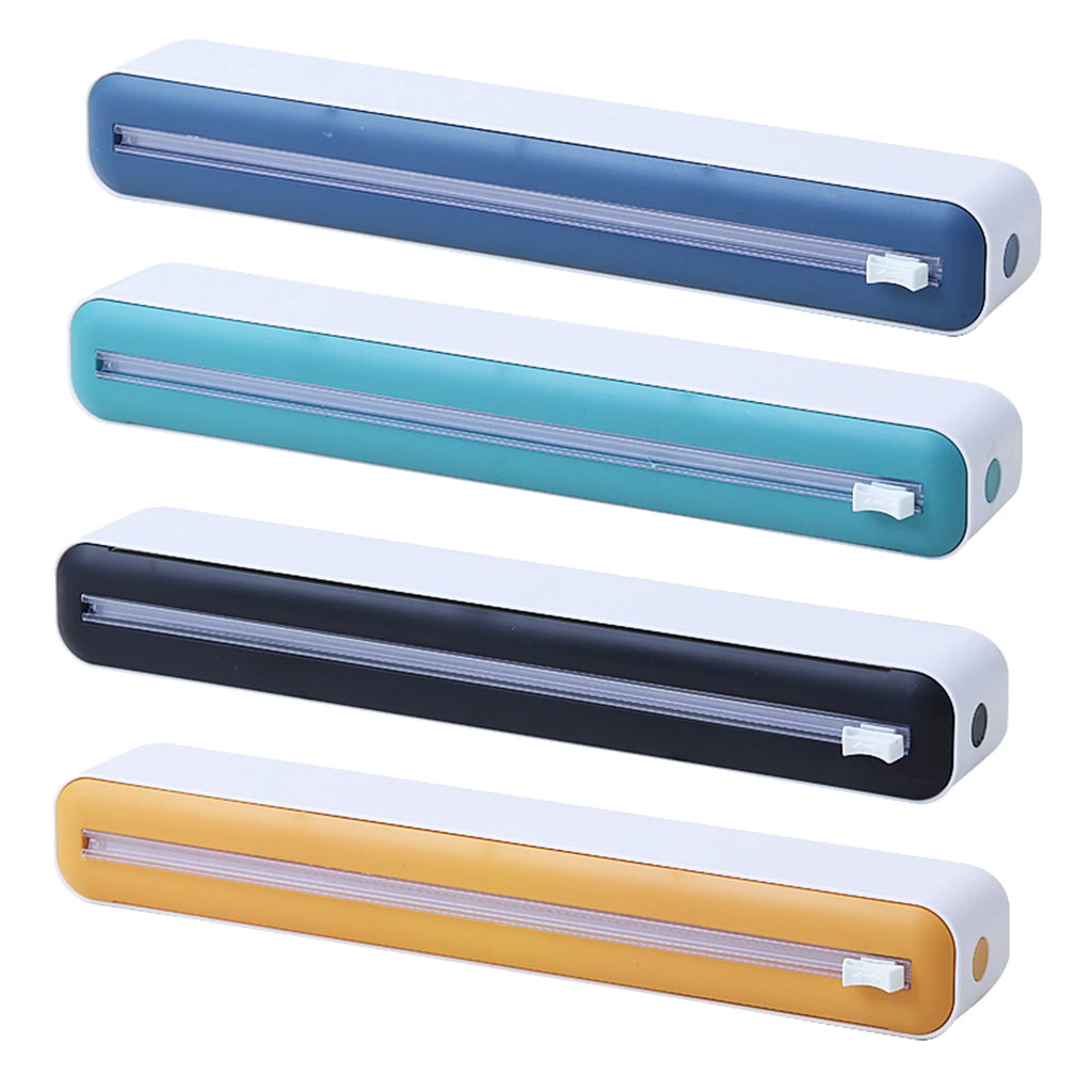 Plastic Wrap Dispenser with Slide Cutter Saran Wrap Dispenser Reusable Dispenser for Food Packaging in Restaurant for Cling Wrap Vue