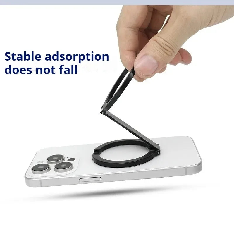 Mobile Phone Strong Magnetic Holder for Magsafe Double-sided Magnet Stand Portable Folding Ring Bracket for Xiaomi iPhone 14 15 Vue