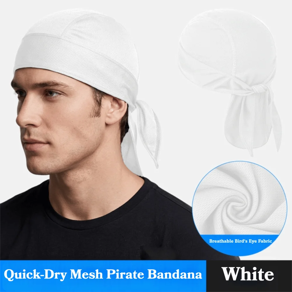 Print Quick-dry Headscarf Sweat-wicking Fabric Solid Sports Headband Vue White
