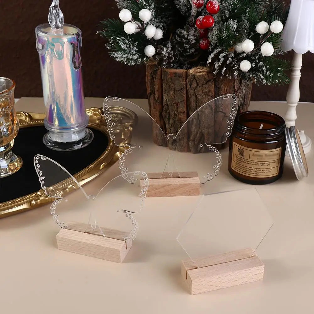 Table Place Card with Base Removable Menu Display Frame Card Display Stand Table Number Plate Table Number Sign Vue