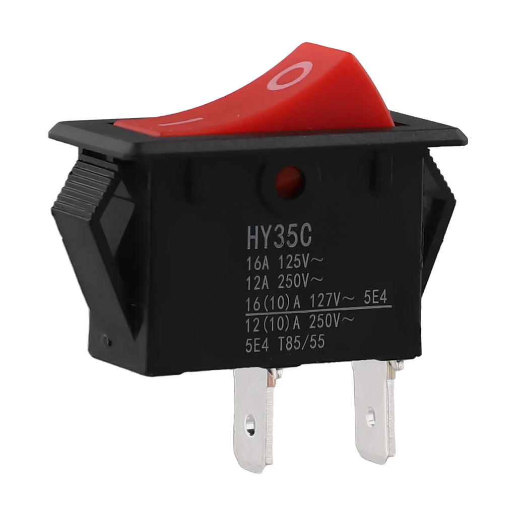 HY35C High Current Rocker Switch 16A ON/OFF – Black & Red Rocker Switch Vue