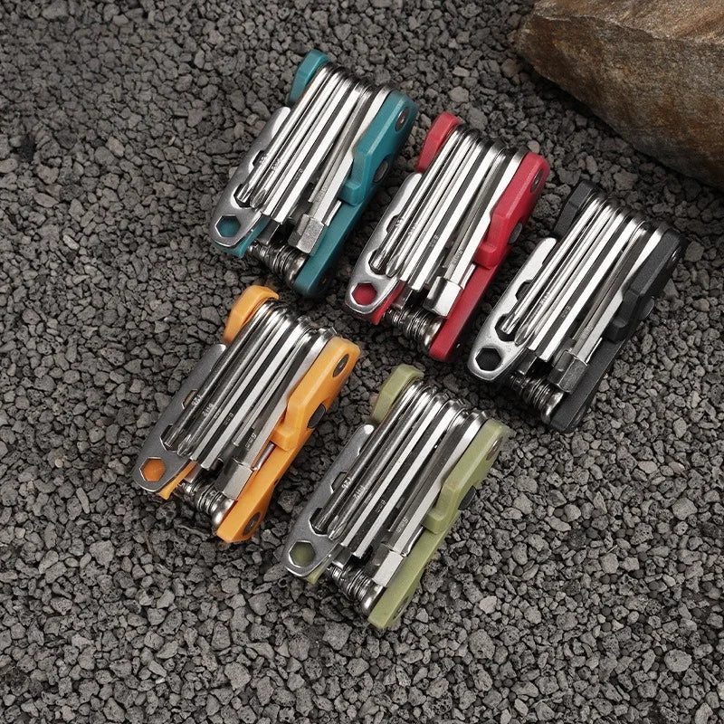 Portable Folding Bicycle Repair Tool Set Inner Hexagon Screwdriver Repair Mountain Bike Removal Wrench Accessories Vue