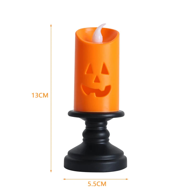 Halloween Candle Light LED Candlestick Lamp Ornaments Props Happy Halloween Party Props Pumpkin Candle Light Colorful Decoration Vue