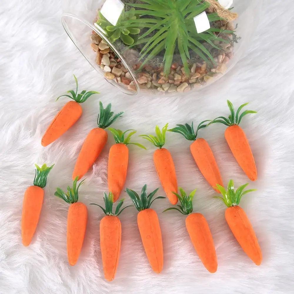 12Pcs Creative Mini Easter Carrots Realistic DIY Craft Easter Carrot Pendant Lightweight Handmade Happy Easter Ornaments Vue