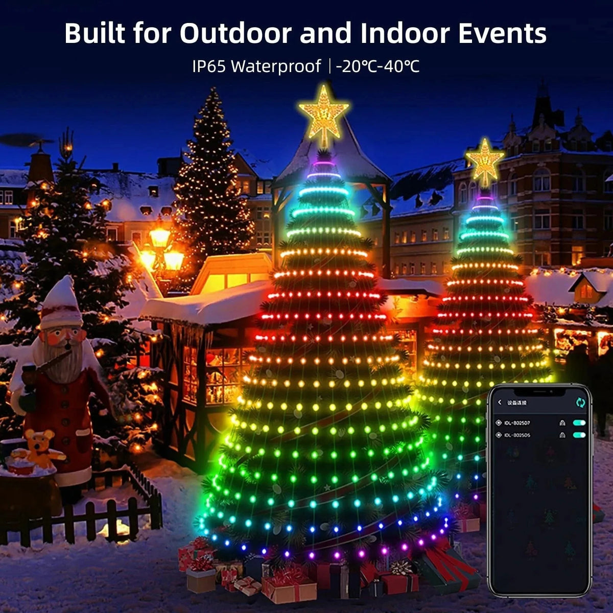 400LEDs Smart Christmas Tree Light LED Fairy String Light APP Remote Music Sync DIY Color for Outdoor Indoor Xmas Tree Decor Vue