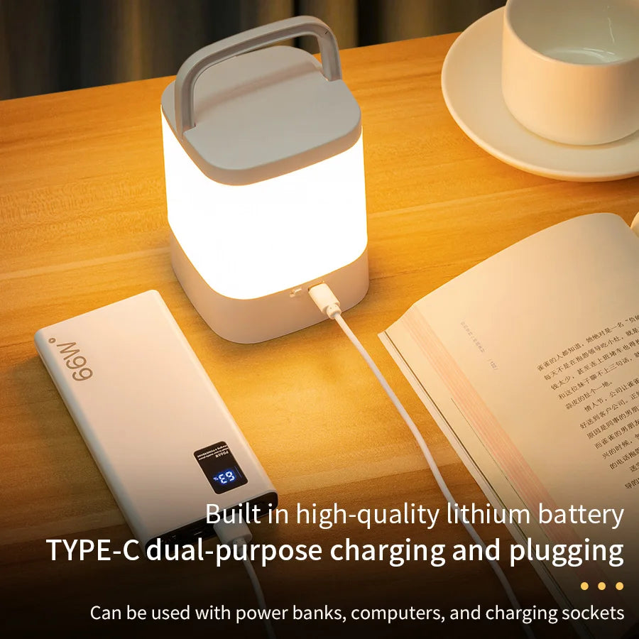 Rechargeable Led Table Lamp with Clock Time Display Night Light Remote Control for Bedroom Bedside Nursery Reading Book Light Vue