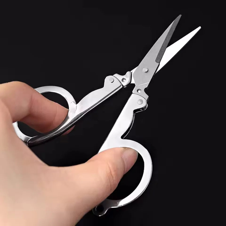 Folding Pocket Scissors Multifunctional Stainless Steel Folding Small Scissors Household Mini Thread Cutting Nail Tools Stainles Vue