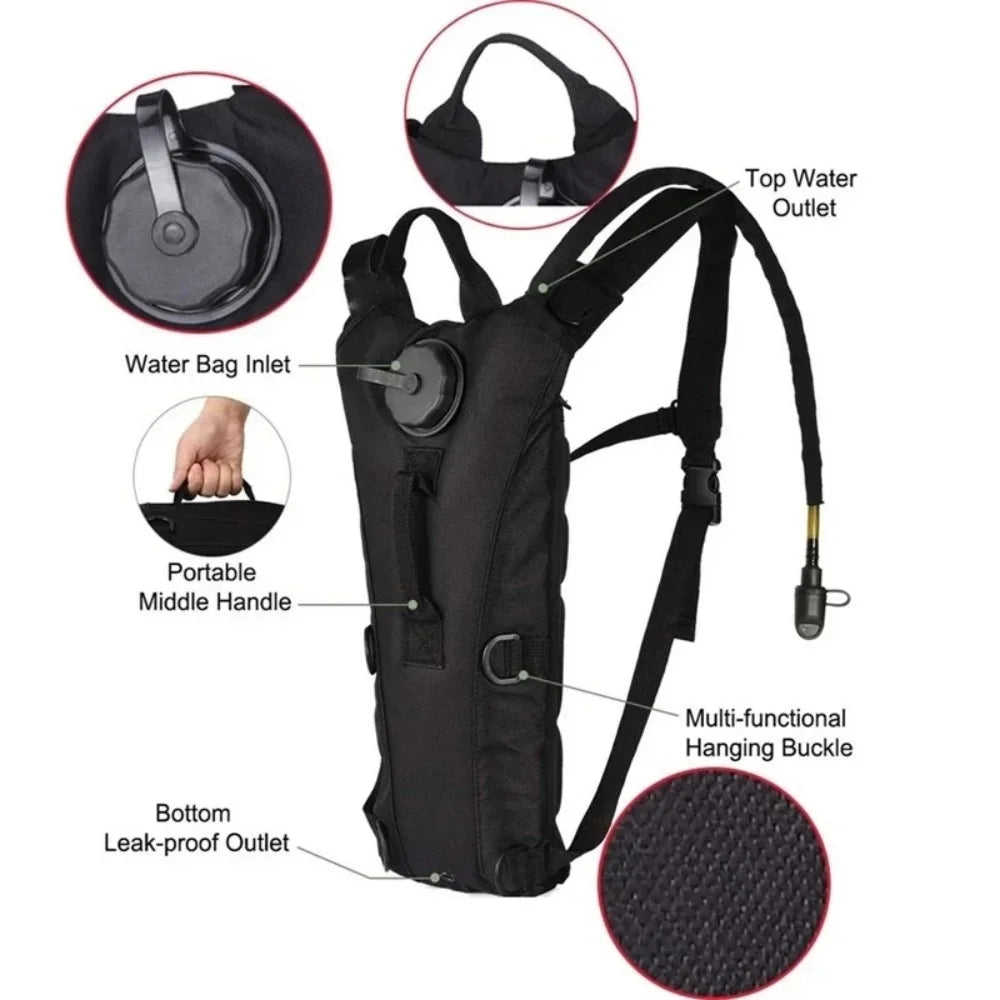 Waterproof Tactical Hydration Backpack with 3L Bladder Outdoor Sport Water Bag Backpacks For Running Cycling Tourism and Camping Vue