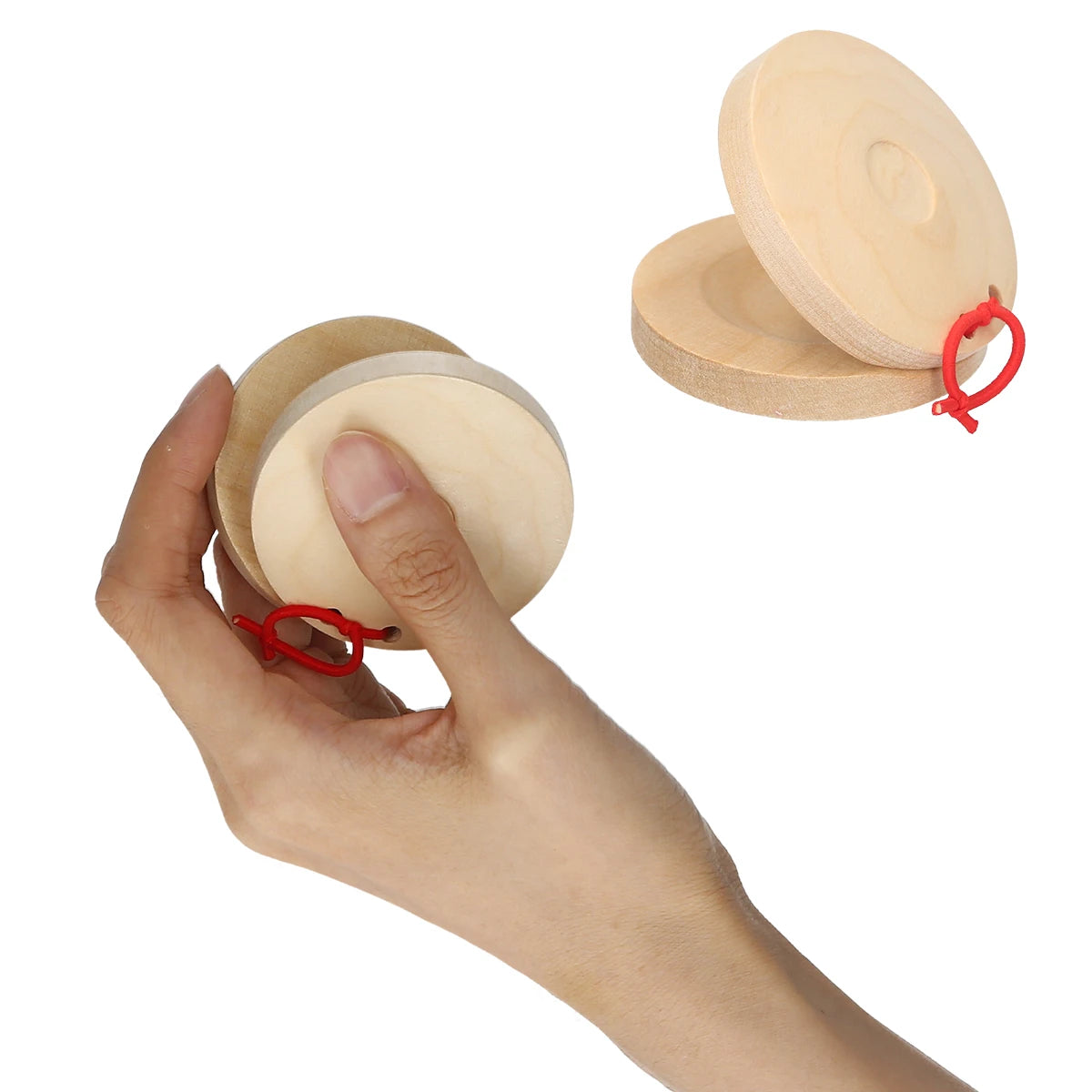 Musical Instrument Pair of Castanets Wooden Castanet Finger Clappers Musical Instrument Vue