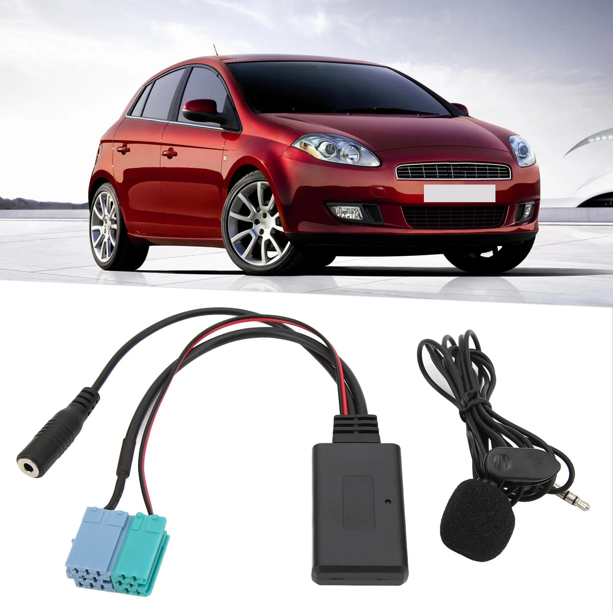 New 6+8 Pin Car Bluetooth Module AUX Adapter with Hands-Free Microphone Compatible with Post 2007 Radios Bravo Vue