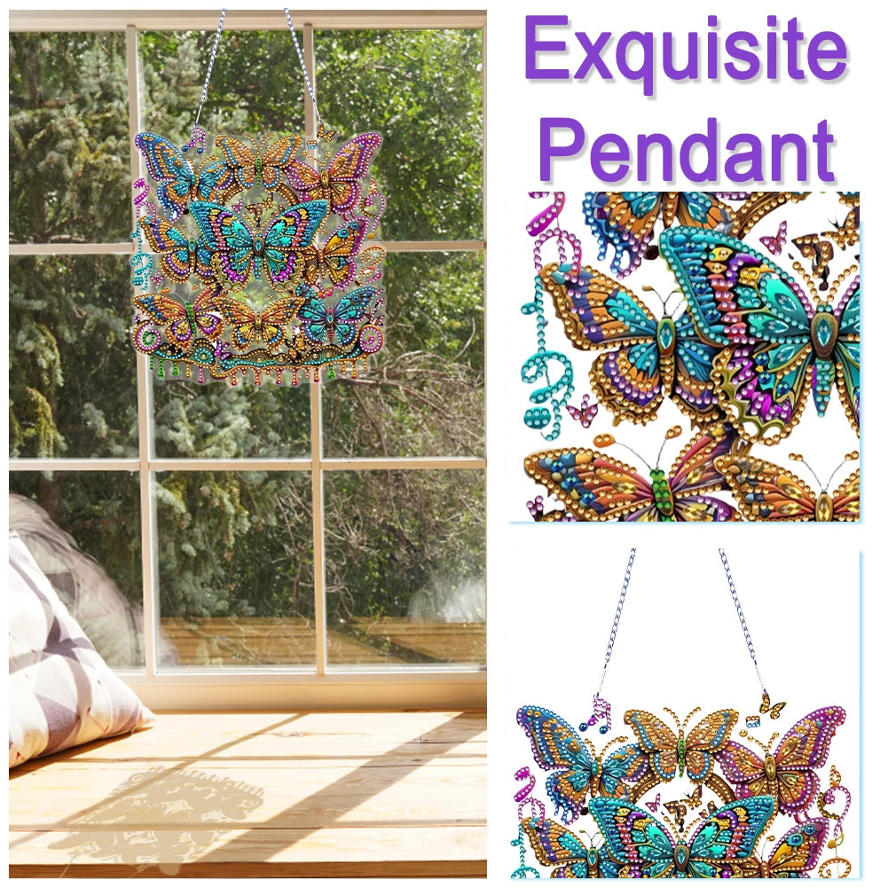 DIY Diamond Art Pendant – Rhinestone Window Hanging Craft Kit Diamond Painting Kit Vue