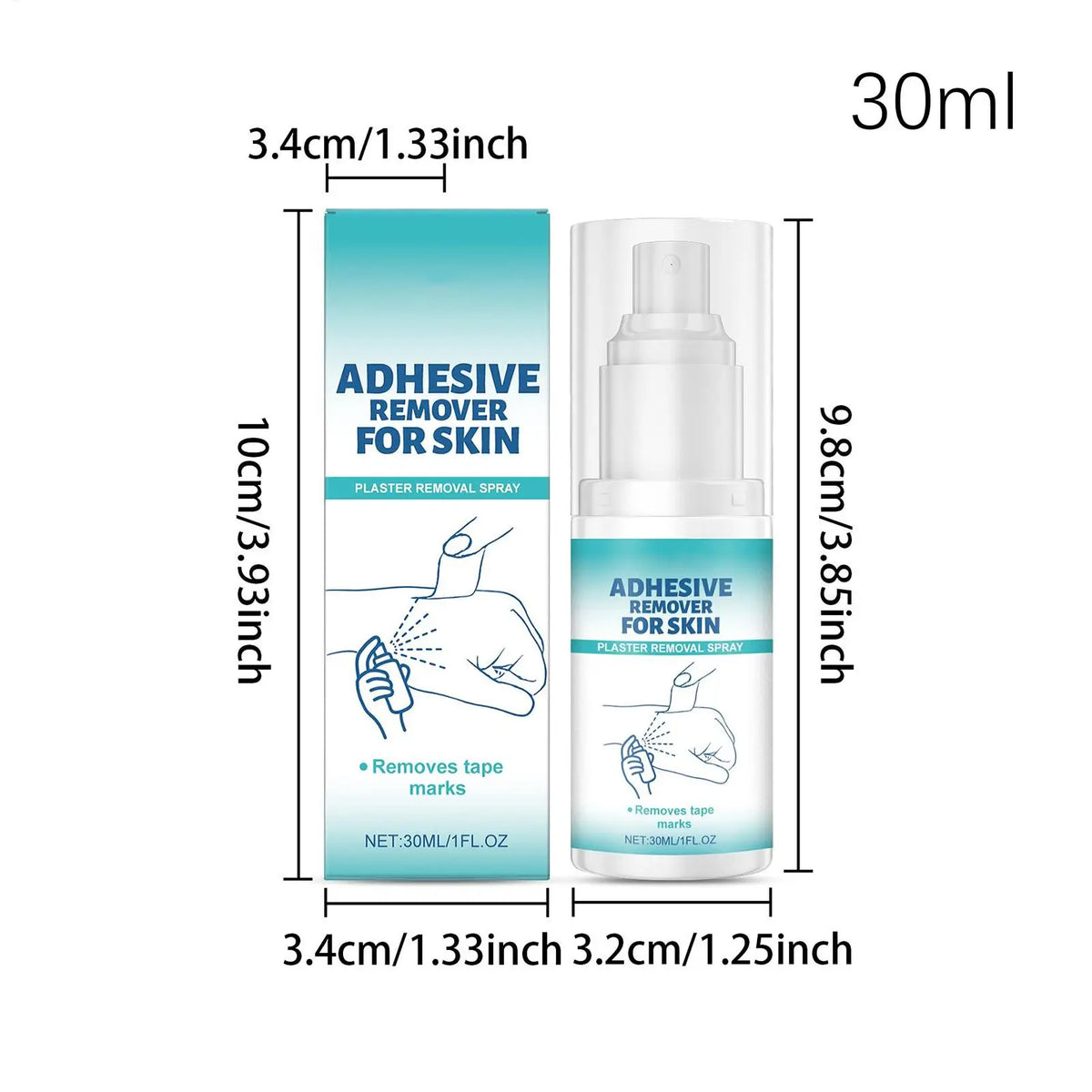 Adhesive Remover Spray 50ml Soothing No Sting Moisturizing Tape Adhesive Remover Liquid for Women Men Adults Sticker Clothing Vue