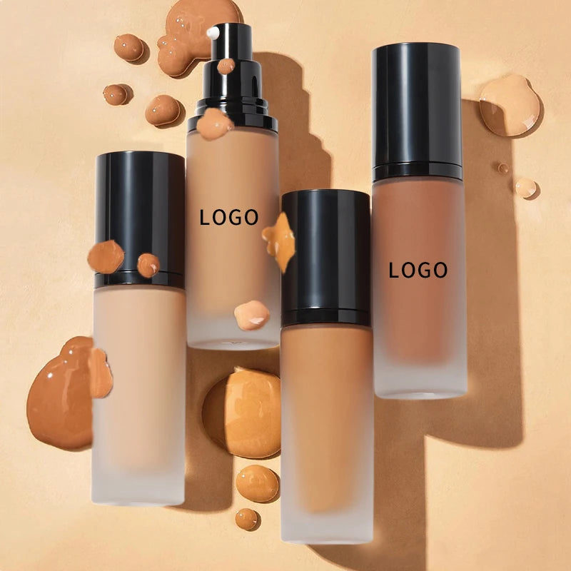 Liquid Foundation Long Lasting Private Label Matte Waterproof Makeup Foundations Vegan Dark Skin Cosmetics Wholesale Bulk Vue