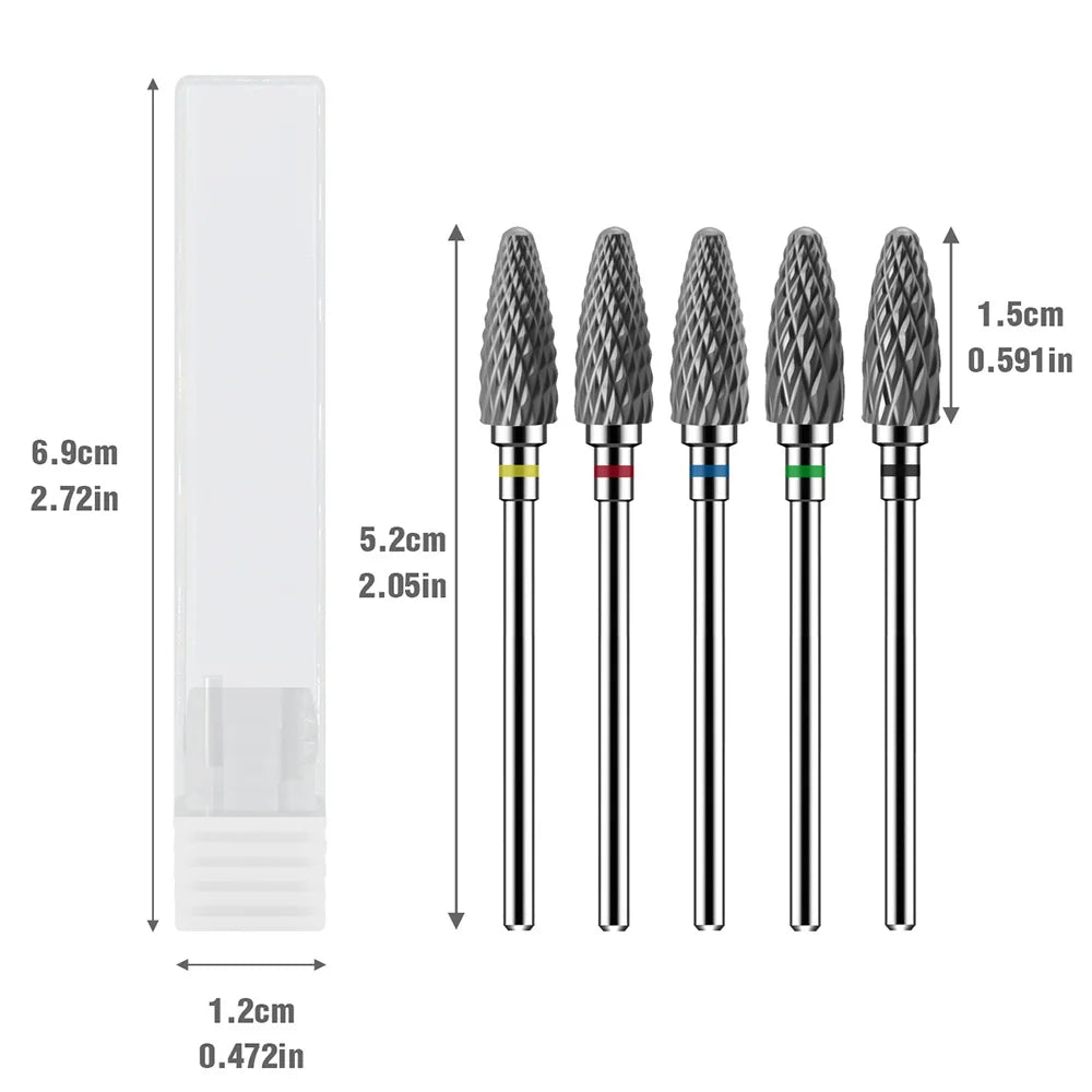 3/32 Safe Professional Black Ceramic Nail Drill Bits Nail Cleaning Polishing Head for Manicure Gel Polish Removal Vue