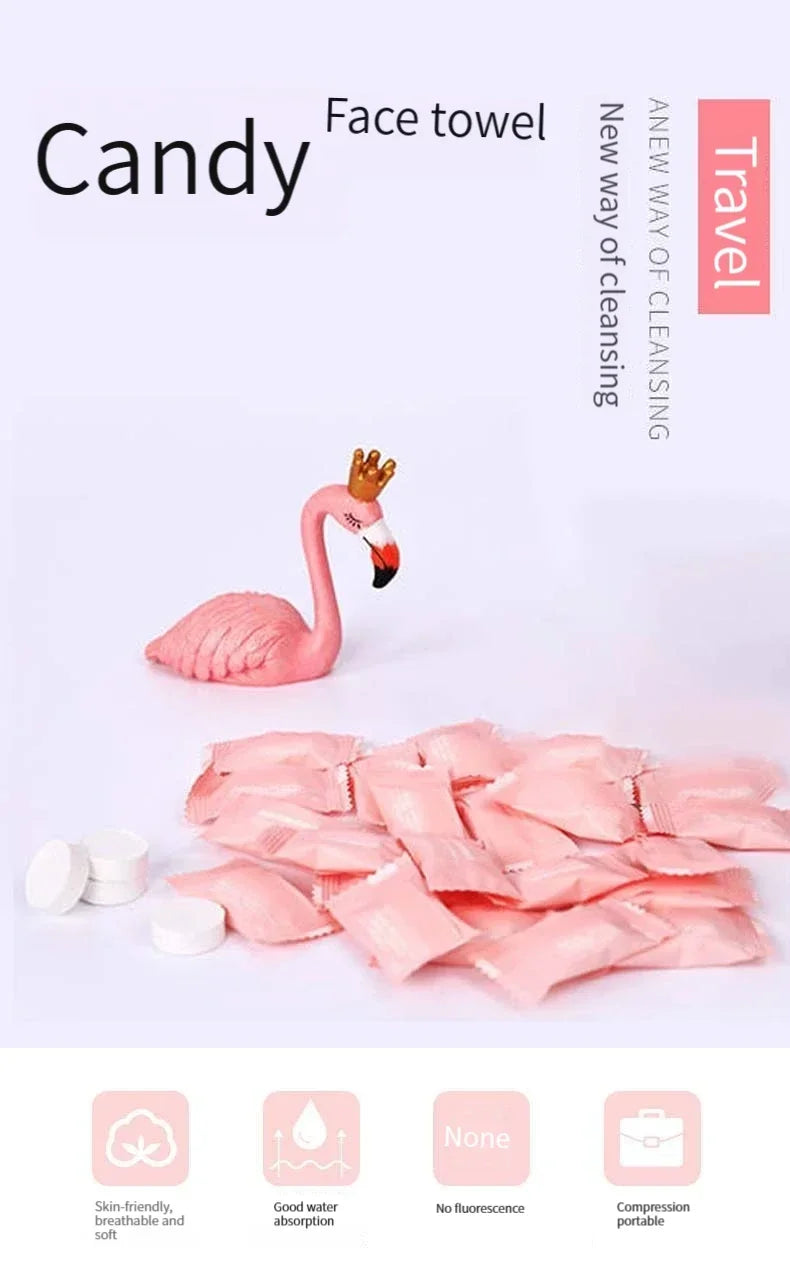 In Compressed Bag 50/100pcs Compressed Towels Travel Suitable For Sensitive Skin Cotton Cleansing Towel Disposable Face Pack Vue