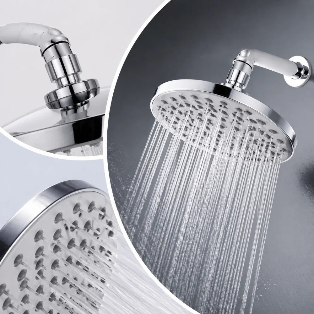 8 Inch Round Round Shower Head Chrome Plated Finish Corrosion Resistance Concealed Mount Showerhead Rustproof Performance Vue
