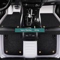 Custom PU Leather Floor Mats for Audi TT TTS – Double Layer Custom Car Floor Mats Vue A-black white 2015-2023 2seats