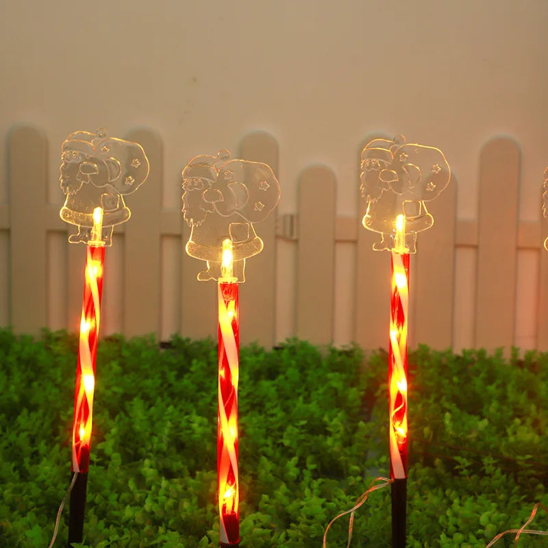 5pcs/lot Christmas Solar Stake Lights 8 Modes Garden Waterproof Landscape Christmas Lights Pathway Decor LED Lights Lawn 1001 Vue