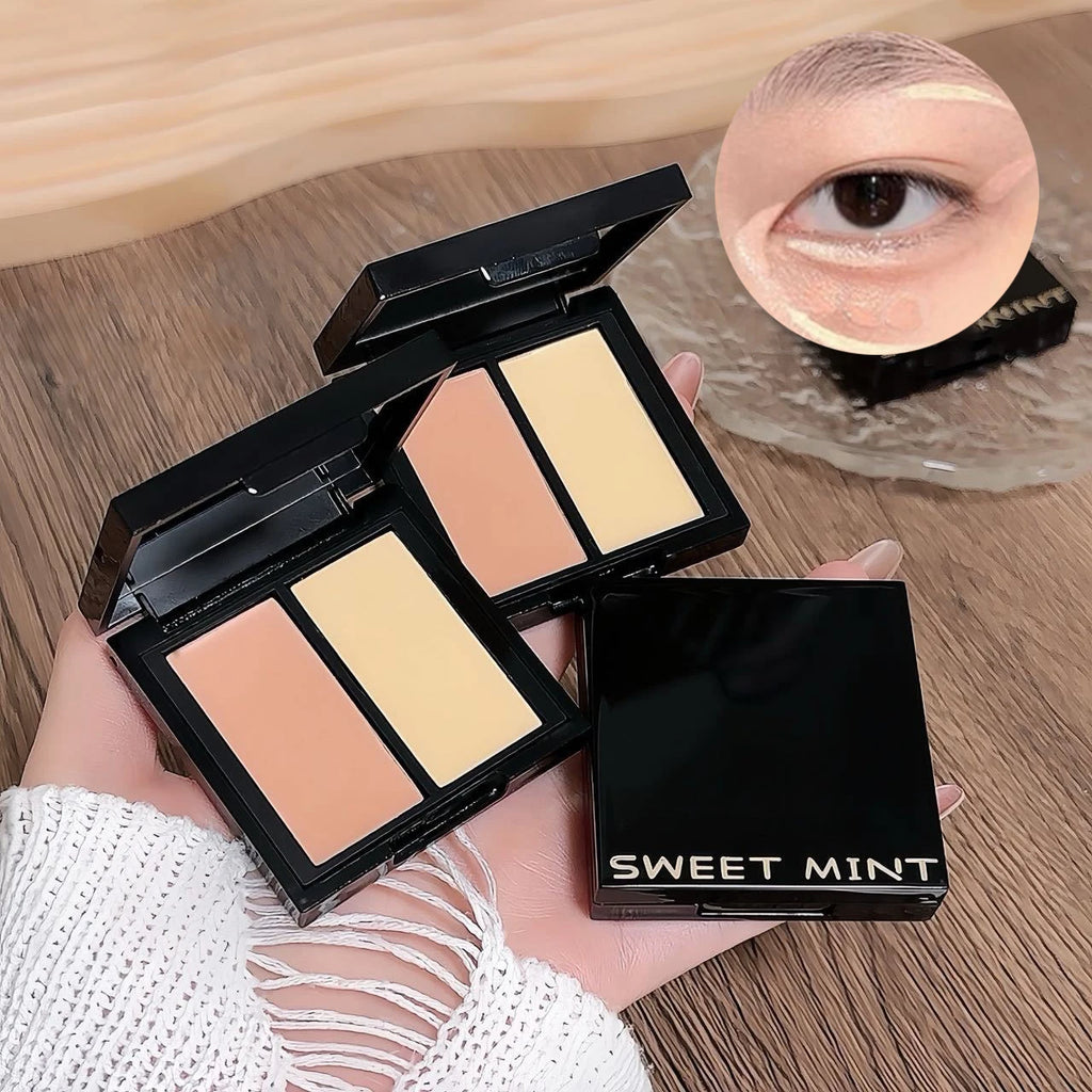 SWEET MINT Two-color Waterproof Concealer Palette Long Lasting Moisturizing Natural Creamy Texture Covers Blemishes Dark Circles Vue