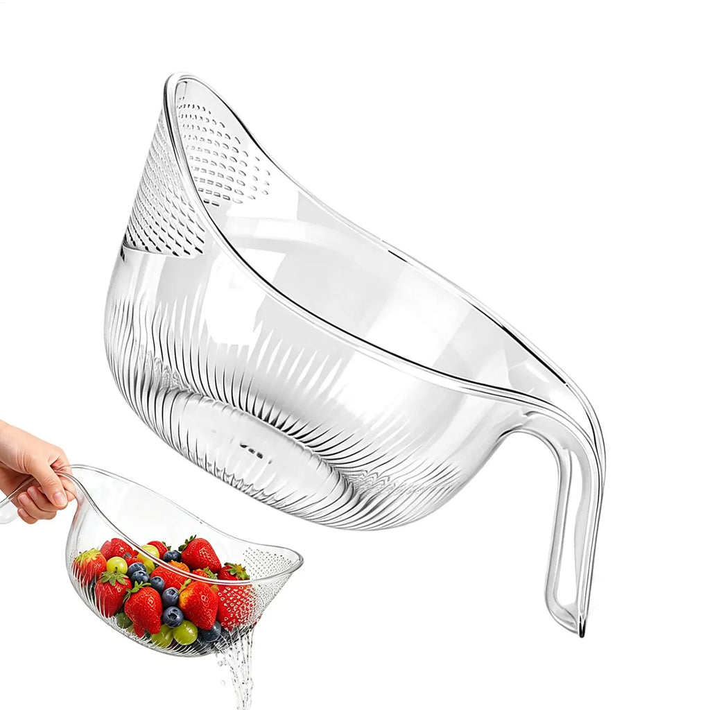 Multifunctional Rice Washing Colander, Strainer Bowl for Rinsing Vegetables, Grains & Beans, Kitchen Fruit Vegetable Drainer Vue