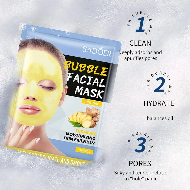 20 Pieces of Bamboo Charcoal Bubble Mask, Moisturizing and Nourishing, Deep Cleansing, Gentle and Skin-Friendly Texture, High-Fitting Mask That Can Purify and Soften the Skin Vue