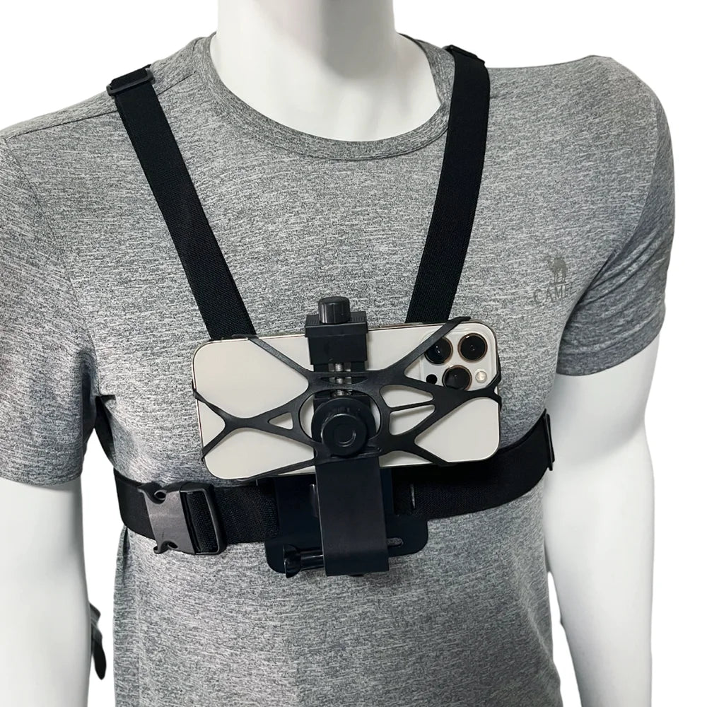 Chest Strap With 360 Rotation Phone Mount Belt For Gopro Hero 12 11 10 9 8 7 iPhone 13 14 Pro Max Insta360 X4 Action Camera Vue