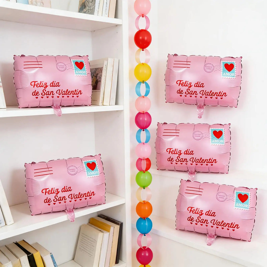 48x44cm Romantic Pink Envelope Shape Inflatable Foil Balloons Valentines Day Decorations Party Balloons for Engagement Wedding Vue