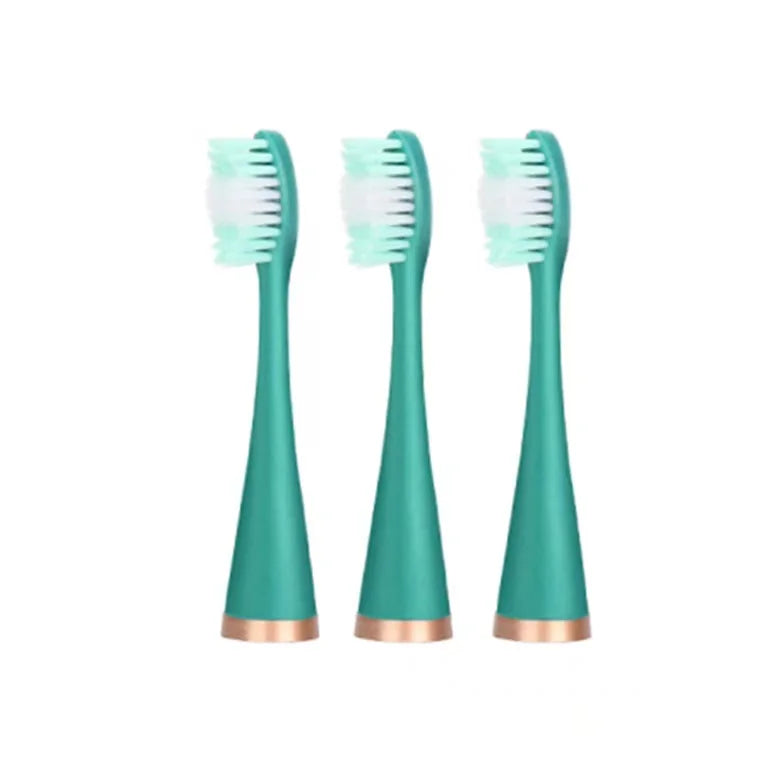 3 Replacement Heads for Sonic Electric Toothbrush Teeth Cleaner Dental Teeth Scaler Dental Calculus Stains Tartar Plaque Remover Vue green