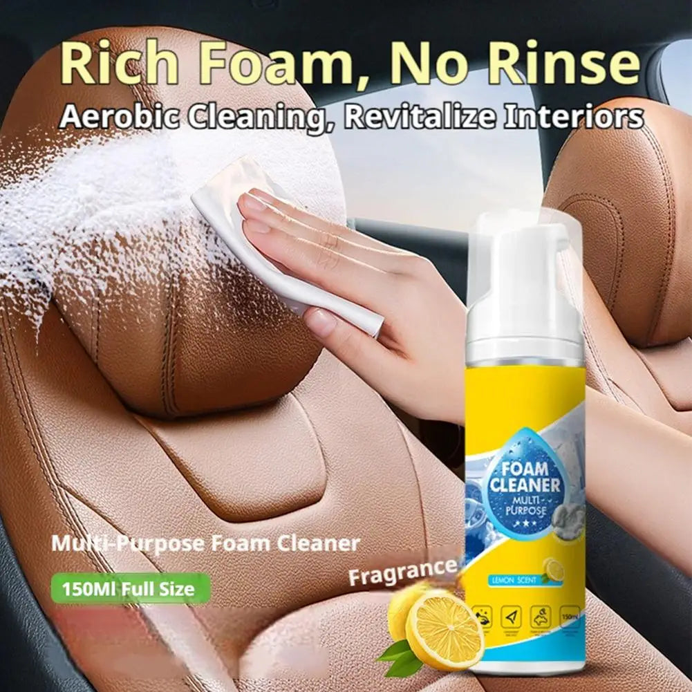 Lemon Scent Rinse-free Eliminate Odors Cleaner Strong Decontamination Interior Leather Seat Spray Multi-Purpose Car Foam Cleaner Vue