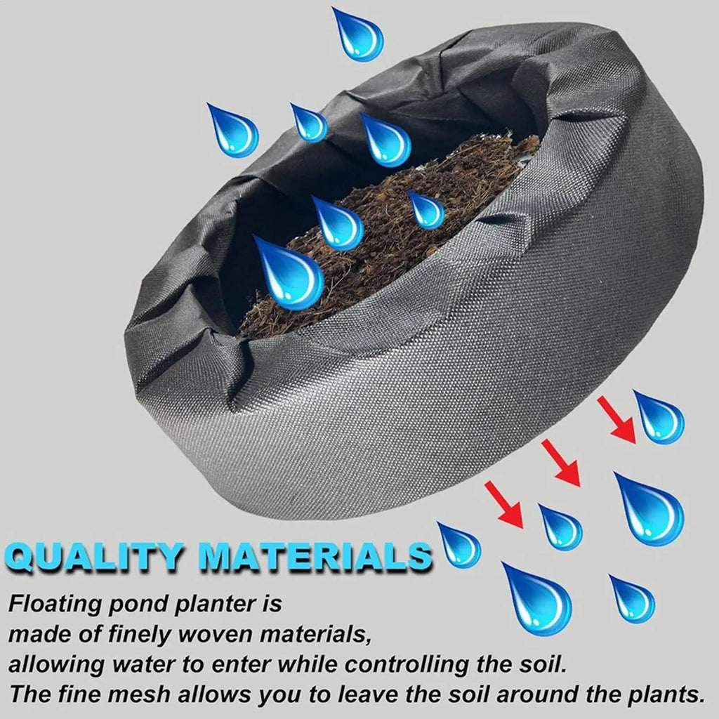 18cm/27cm Fabric Floating Pond Planter Aquatic Flower Container Floating Garden Island Pot for Outdoor Water Pond Aquatic Plants Vue