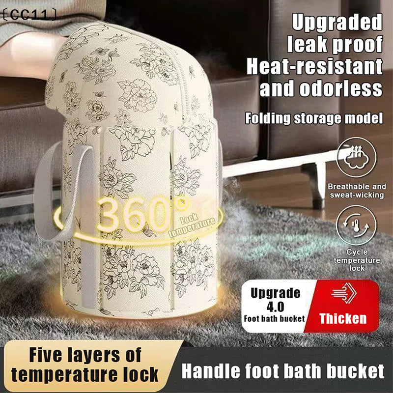 Foot Bath Bag Calf Foldable Tub Portable Home Bedroom Winter Soaking