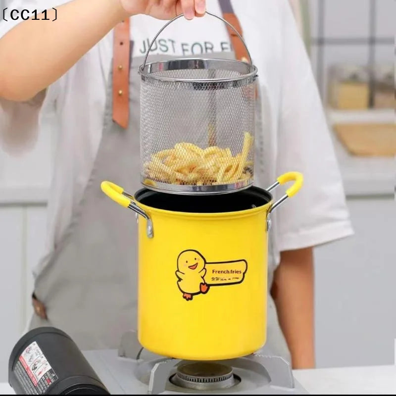 2/3L Deep Fryer Pot Stainless Steel Frying Pot With Oil Filter Rack Lid For Home Kitchen Cooking Appliances Cookware〔CC11〕 Vue