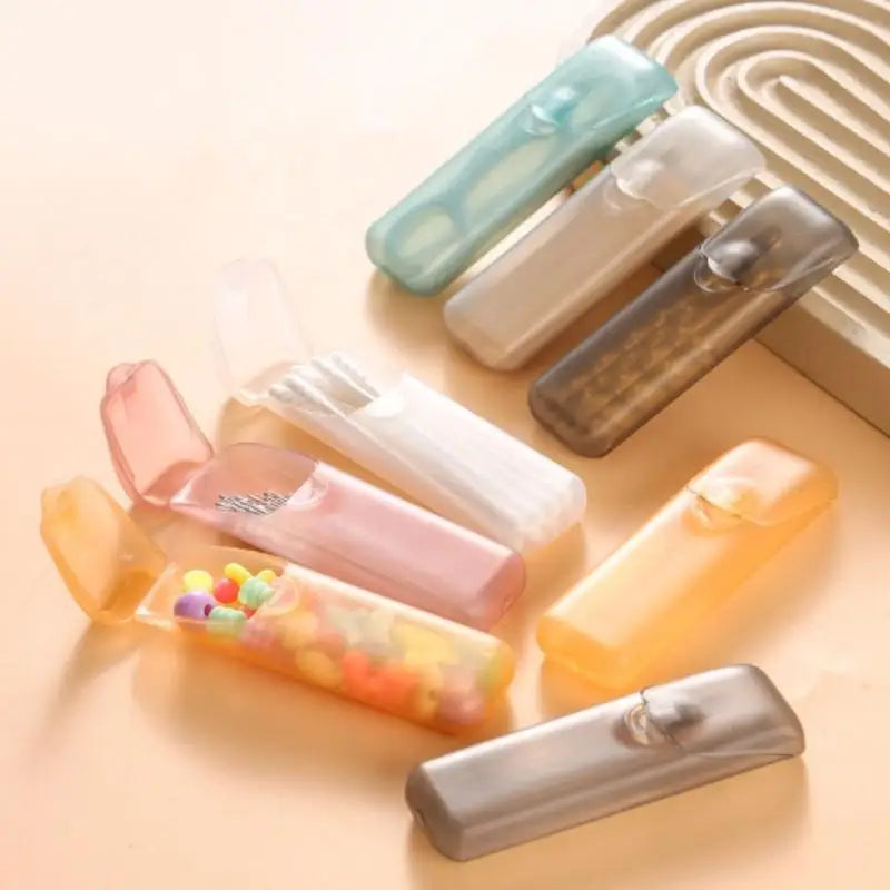 Travel Portable Transparent Toothpick Cotton Swab Box Mini Storage Box For Outdoor Travel Kitchen Restaurant Supplies Vue