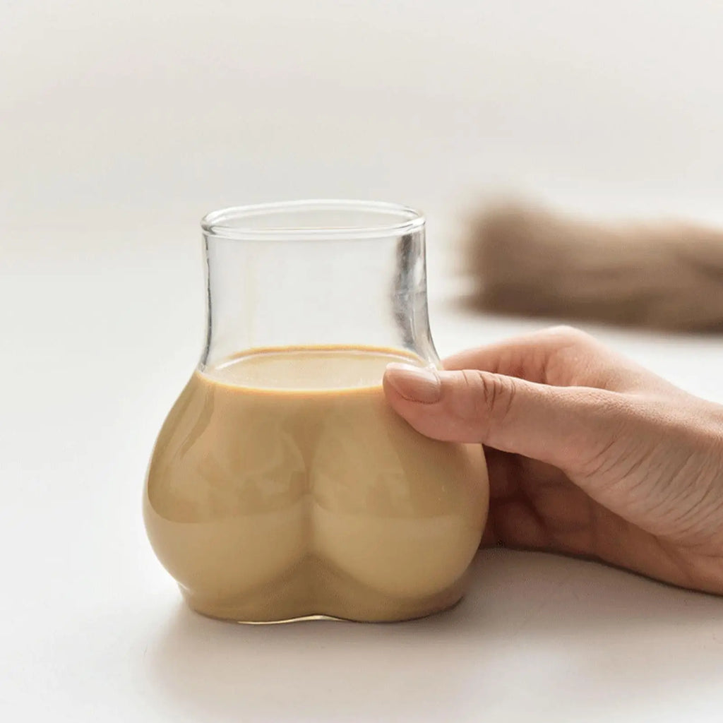 450ml Creative Body Shape Drinking Glass Novelty Butt Cup for Coffee, Milk, Beer, Wine, Cocktails, Fun Home Bar Decor, Gift Idea Vue